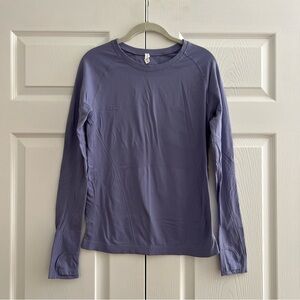 Athleta Momentum Seamless Top Long Sleeve Purple Womens Medium Fitted Workout
